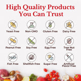 Vitalitown Iron Supplement with fresh fruits background
