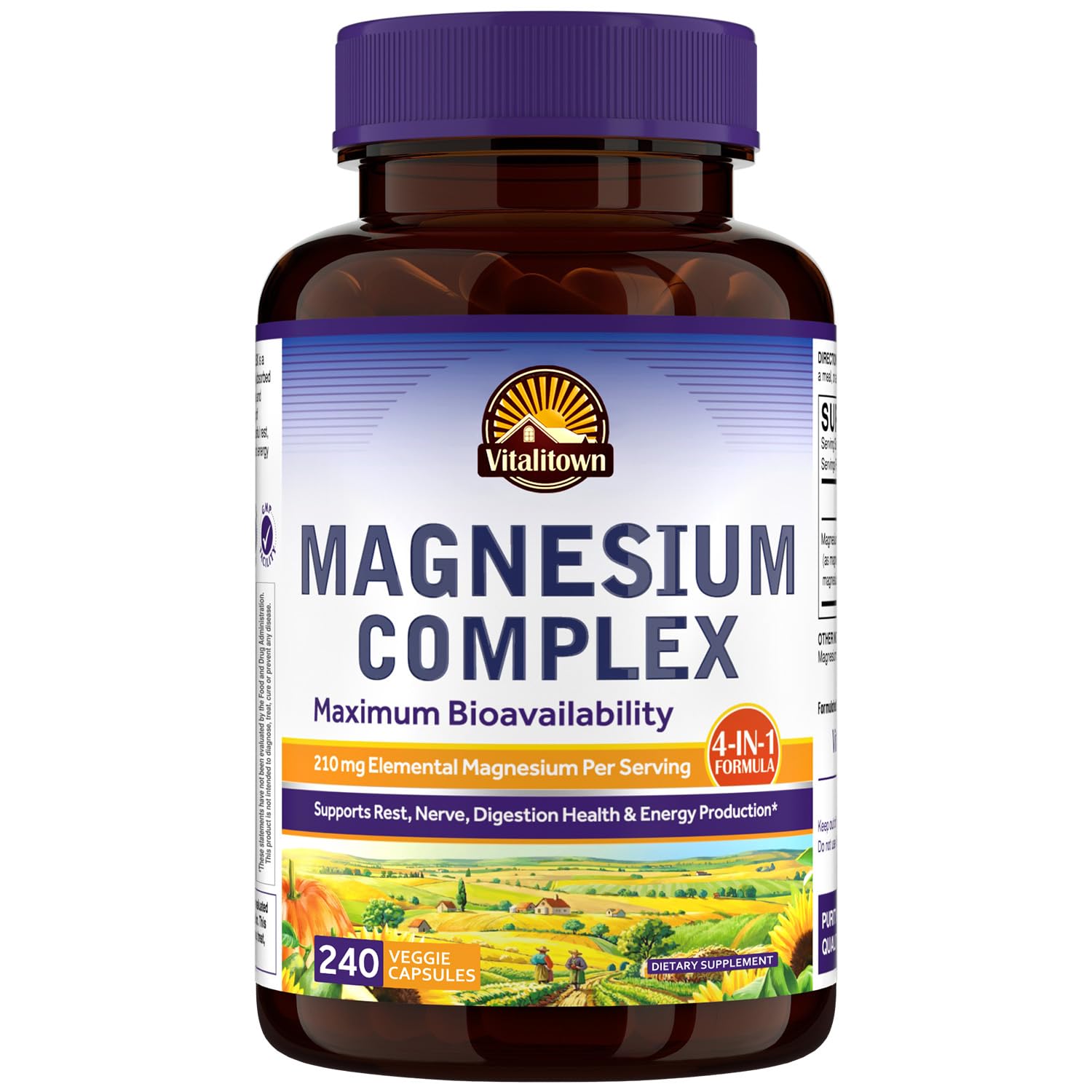 Vitalitown Magnesium Complex 210 mg front view of packaging