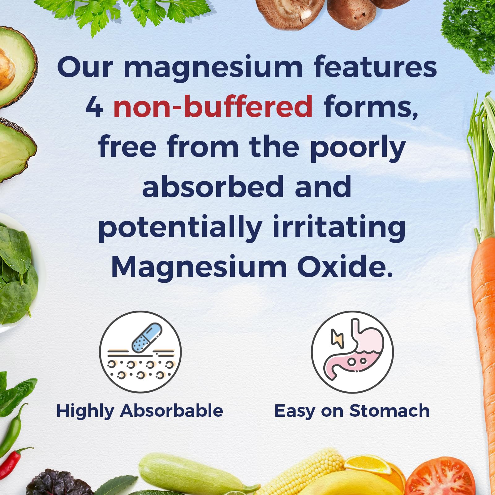Vitalitown Magnesium Complex 240 Capsules side view