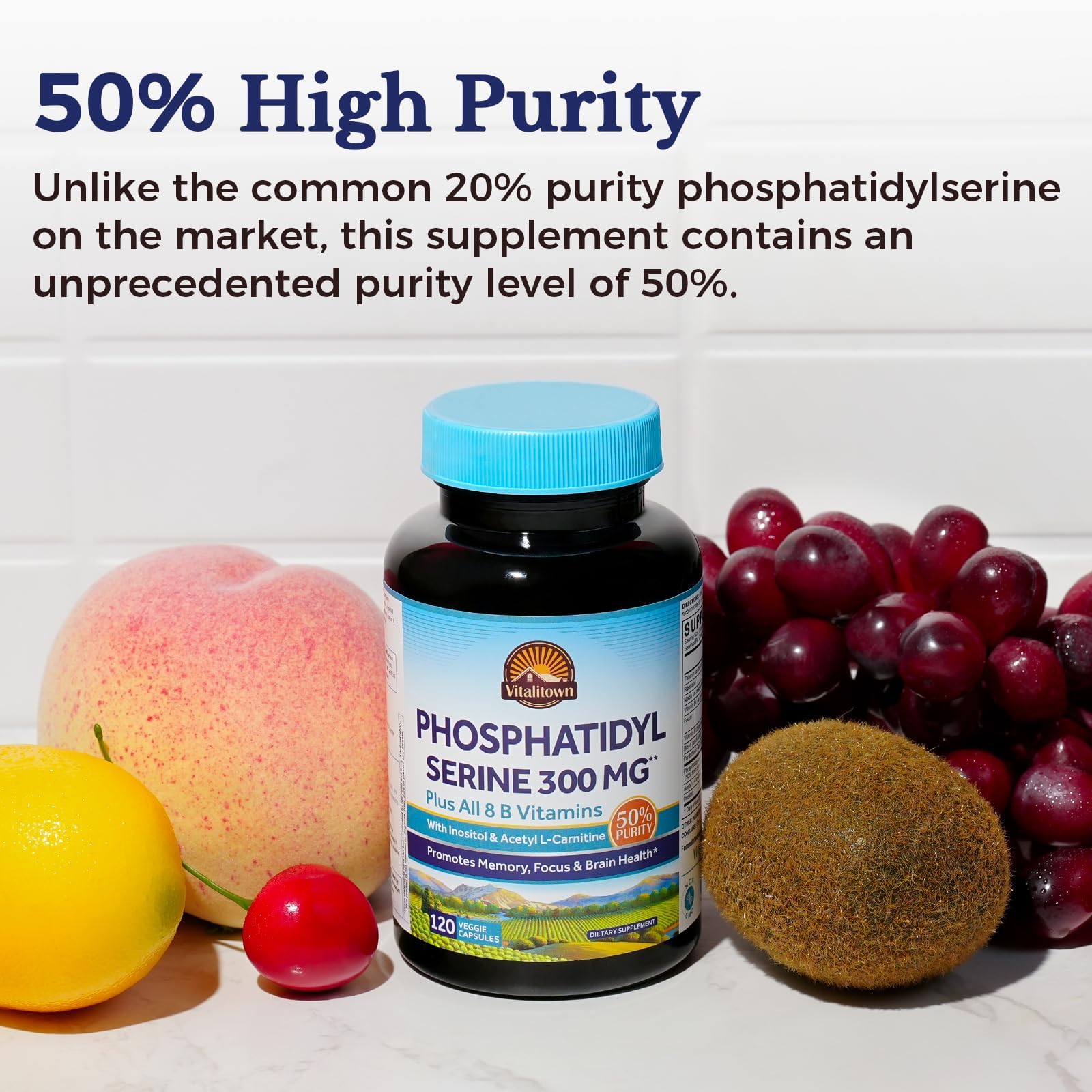Vitalitown Phosphatidylserine supplement packaging details