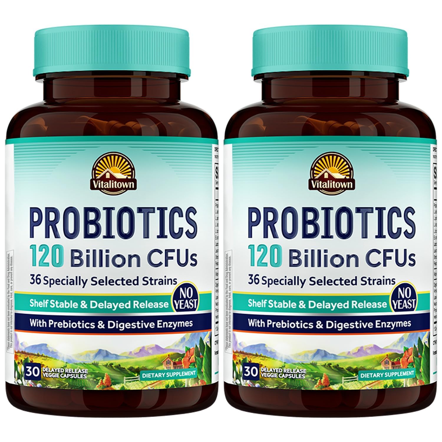 Vitalitown Probiotics 120 Billion CFUs capsule bottle front view