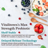 Vitalitown Probiotics 120 Billion CFUs capsules in hand