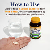 Vitalitown Probiotics 60 Billion CFUs lifestyle scene with a glass of water