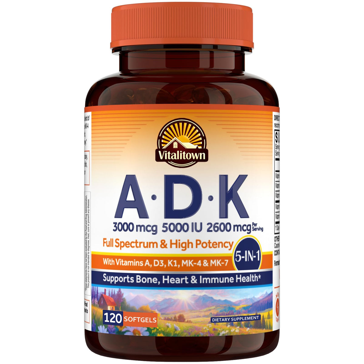 Vitalitown Vitamin ADK 60 softgels front view