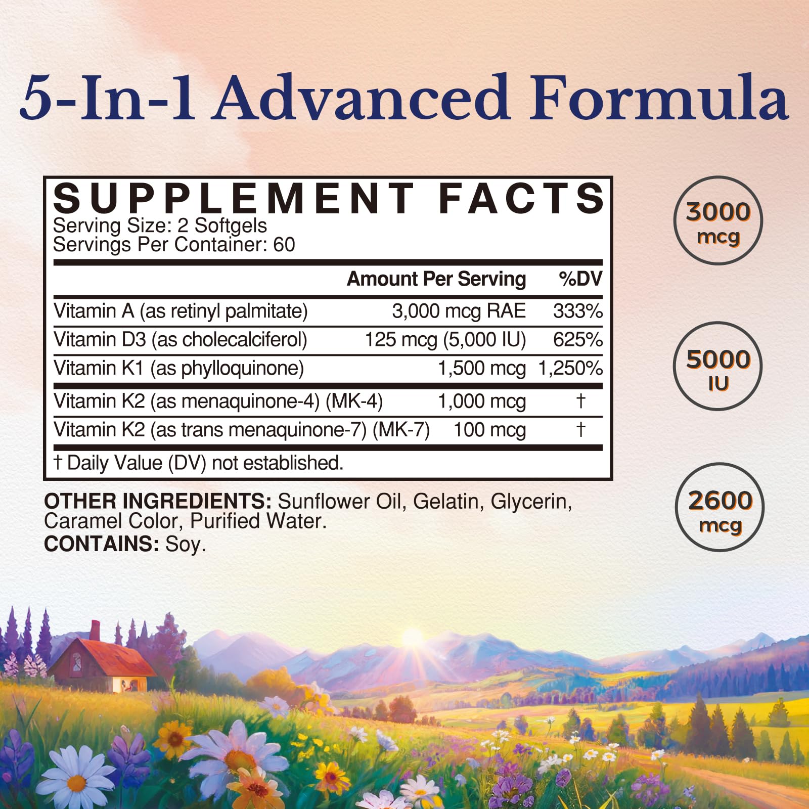 Vitalitown Vitamin ADK softgel bottle with label