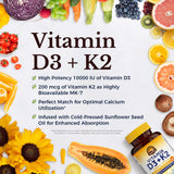Vitalitown Vitamin D3 + K2 softgels packaging