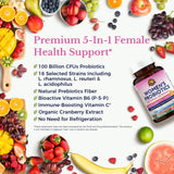 Vitalitown Women's Probiotics capsules on a wooden surface
