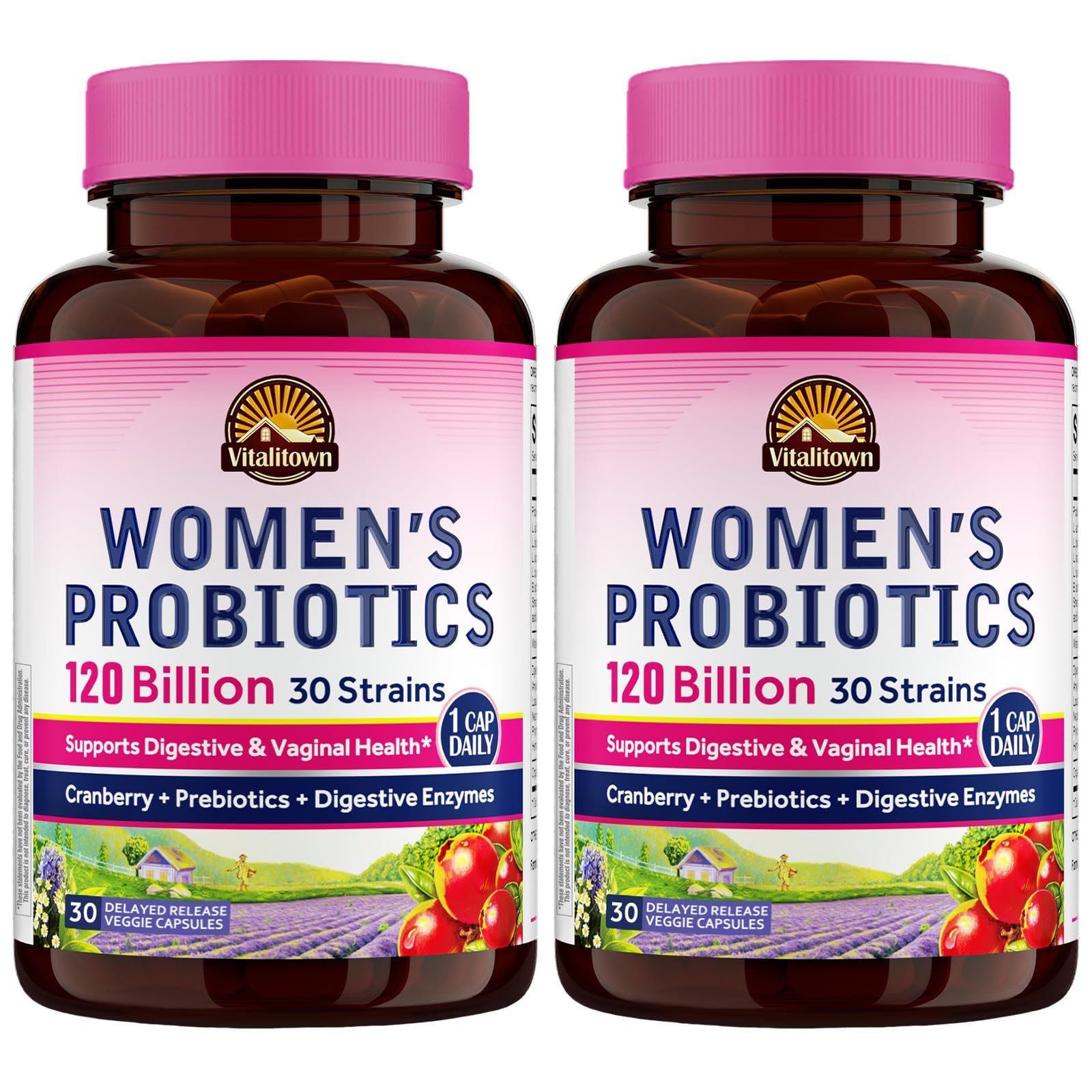Vitalitown Women's Probiotics front view of the bottle