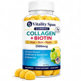 Vitality Span Hair, Skin & Nails Gummies front view with packaging