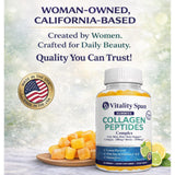Vitality Span Hair, Skin & Nails Gummies on a wooden table