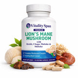 Vitality Span Lion's Mane Mushroom Capsules 1000mg opened bottle