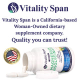 Vitality Span Magnesium Glycinate 400mg supplement capsules on a surface