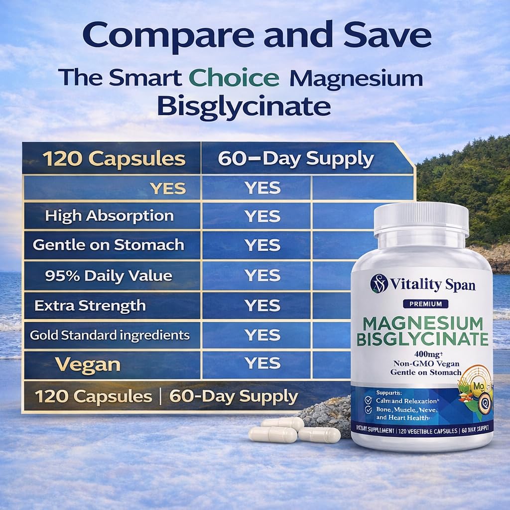Vitality Span Magnesium Glycinate 400mg supplement ingredients list