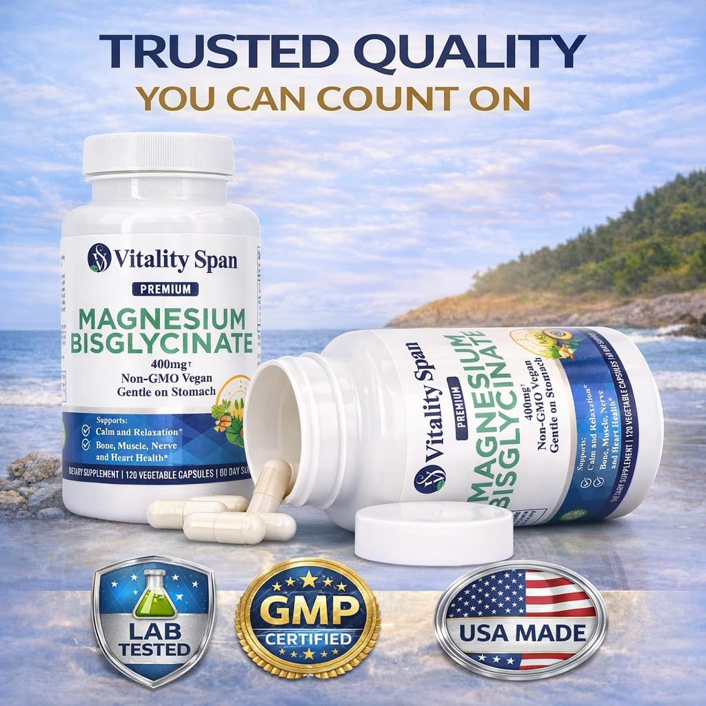 Vitality Span Magnesium Glycinate 400mg supplement packaging