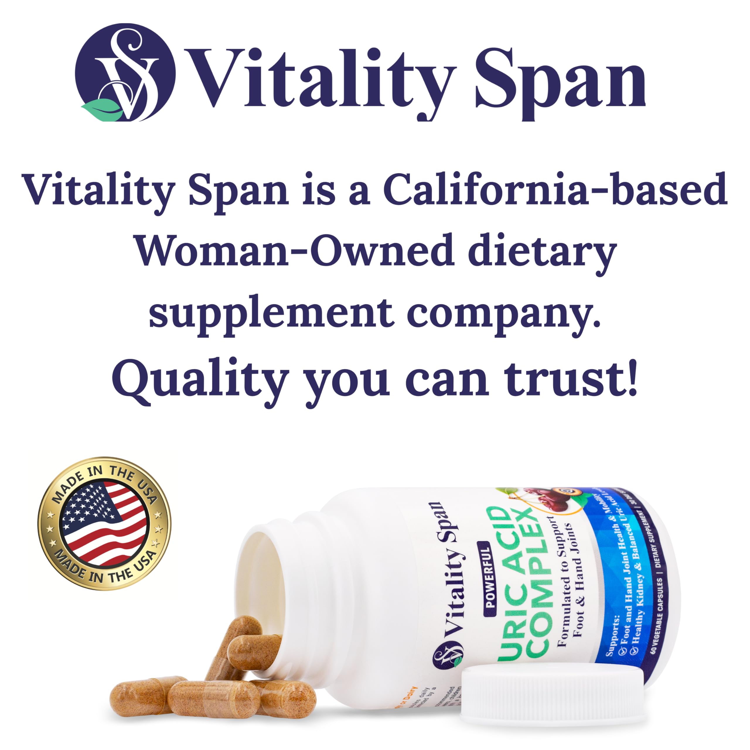 Vitality Span Uric Acid Cleanse Supplement close-up of capsules