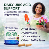 Vitality Span Uric Acid Cleanse Supplement with a measuring spoon