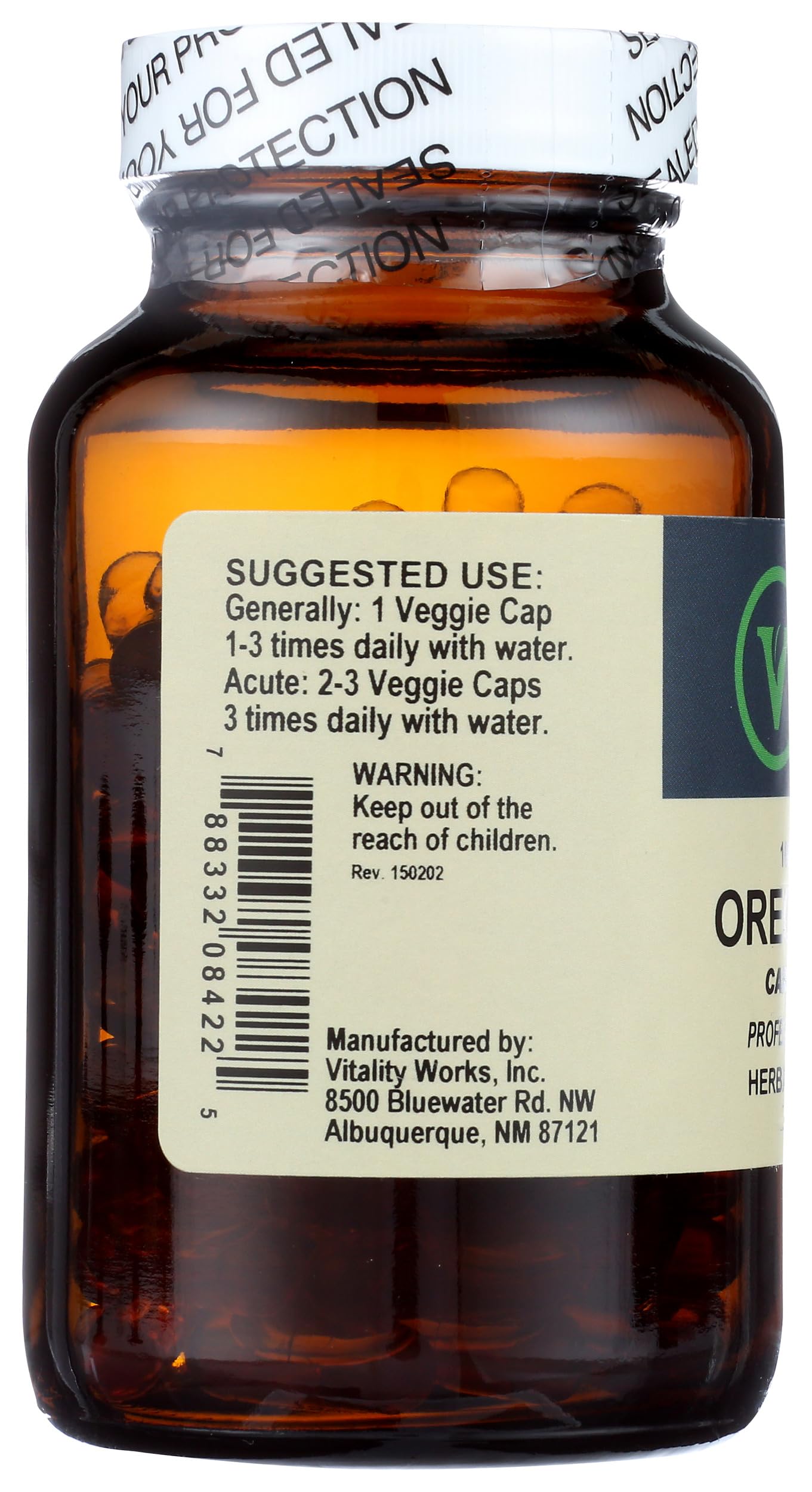 Vitality Works Oregano Herbal Supplement 229g ingredients list
