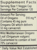 Vitality Works Oregano Herbal Supplement 229g side view