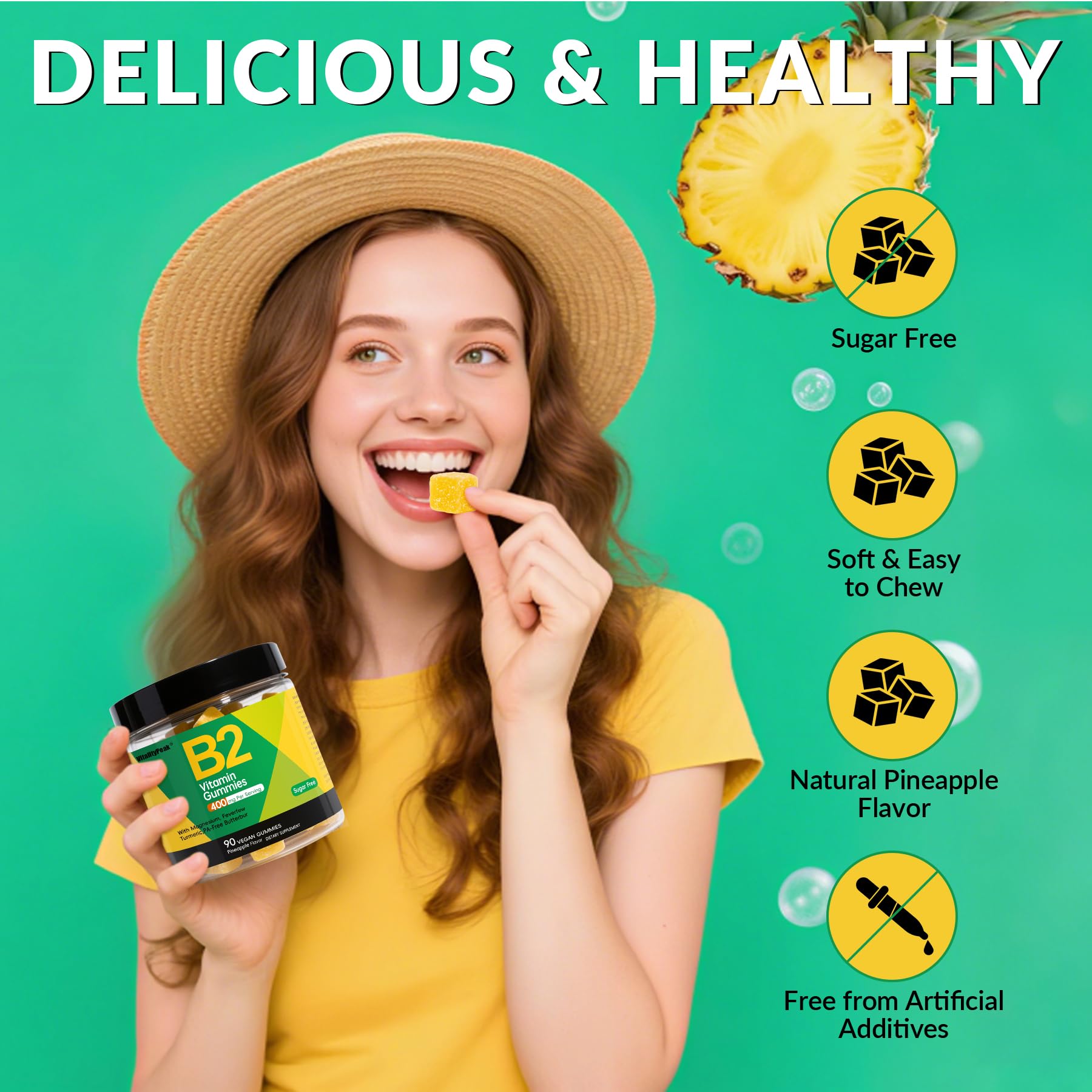 VitalityPeak Vitamin B2 Gummies nutritional information