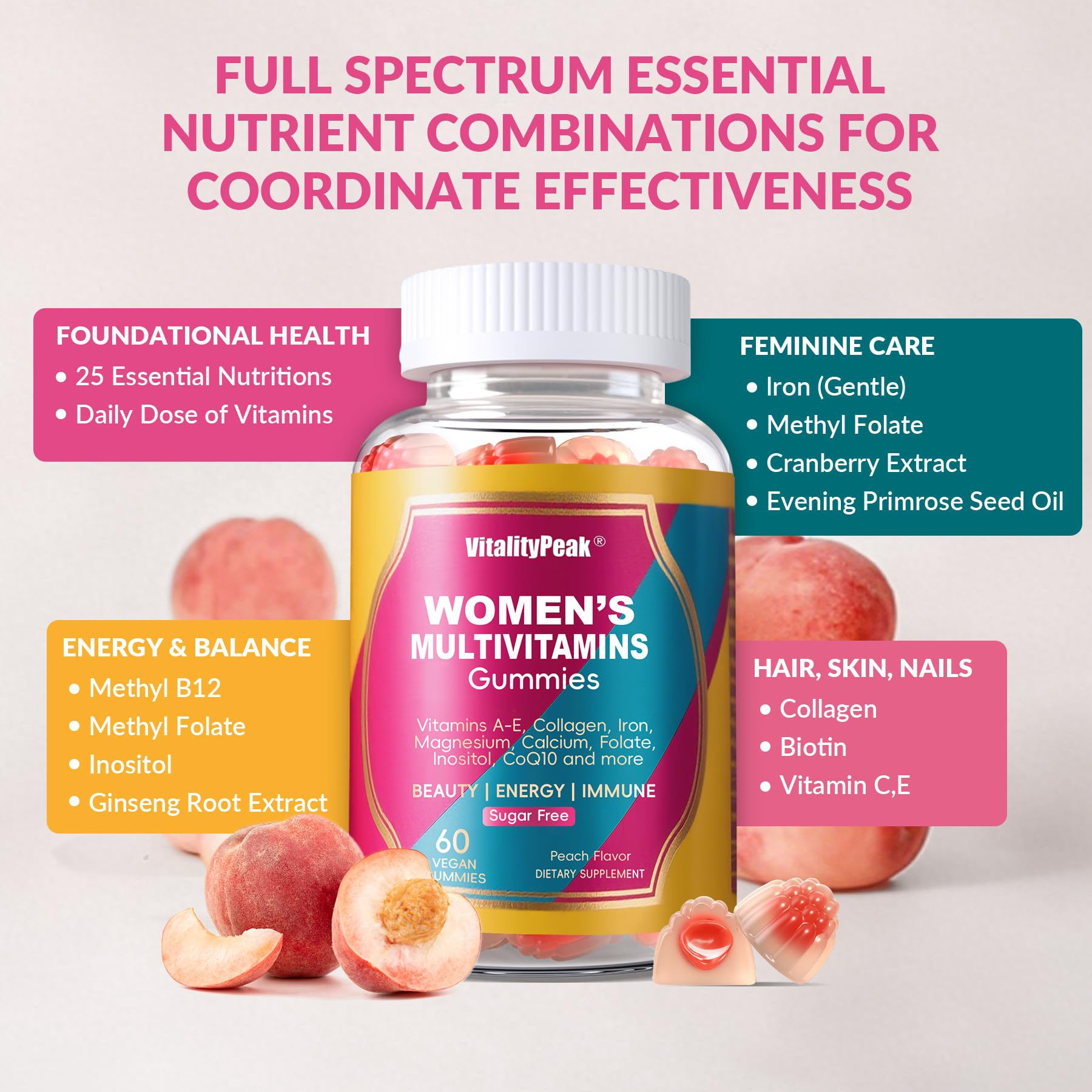 VitalityPeak Women's Multivitamin Gummies 200g ingredients list