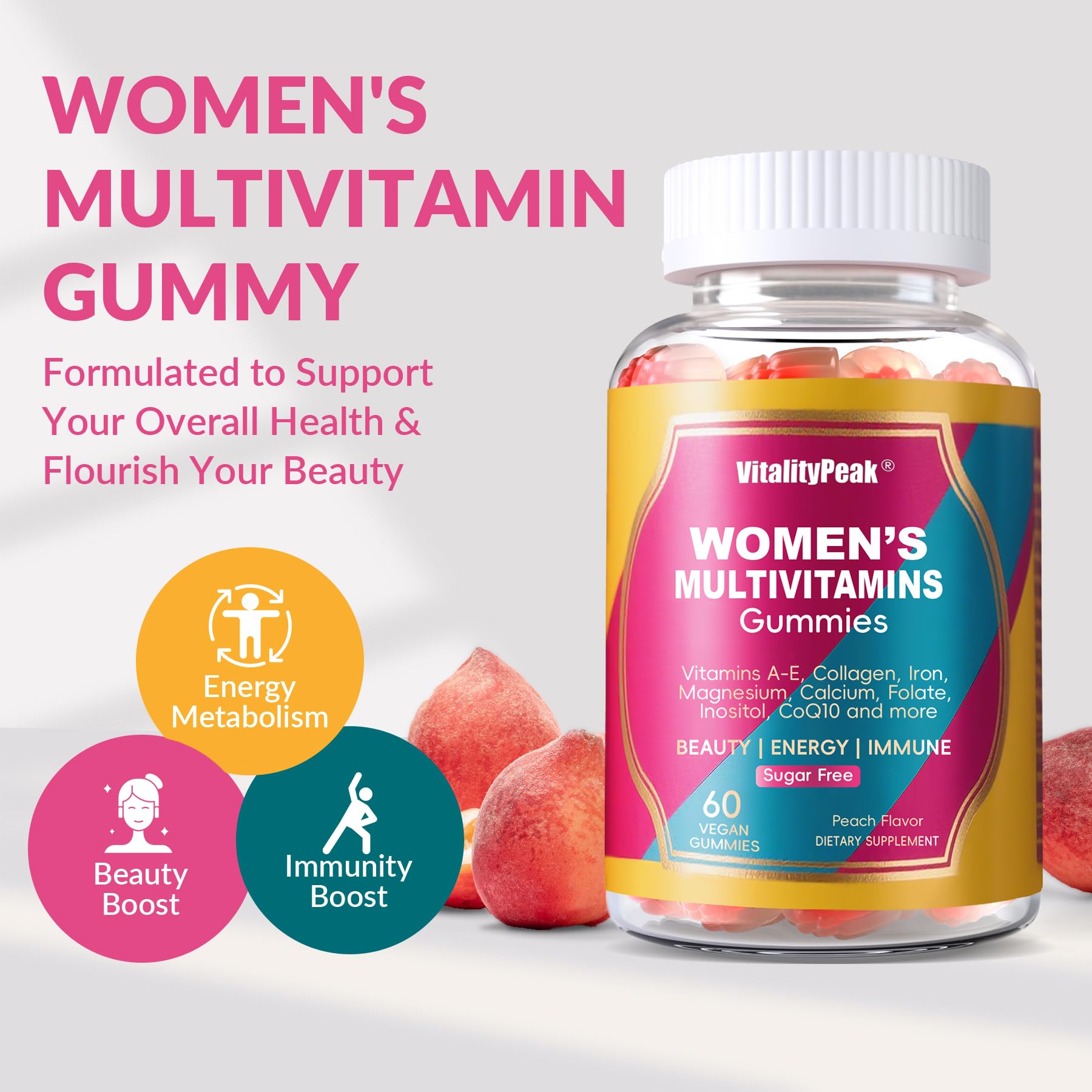 VitalityPeak Women's Multivitamin Gummies 200g packaging