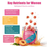 VitalityPeak Women's Multivitamin Gummies with ingredients list