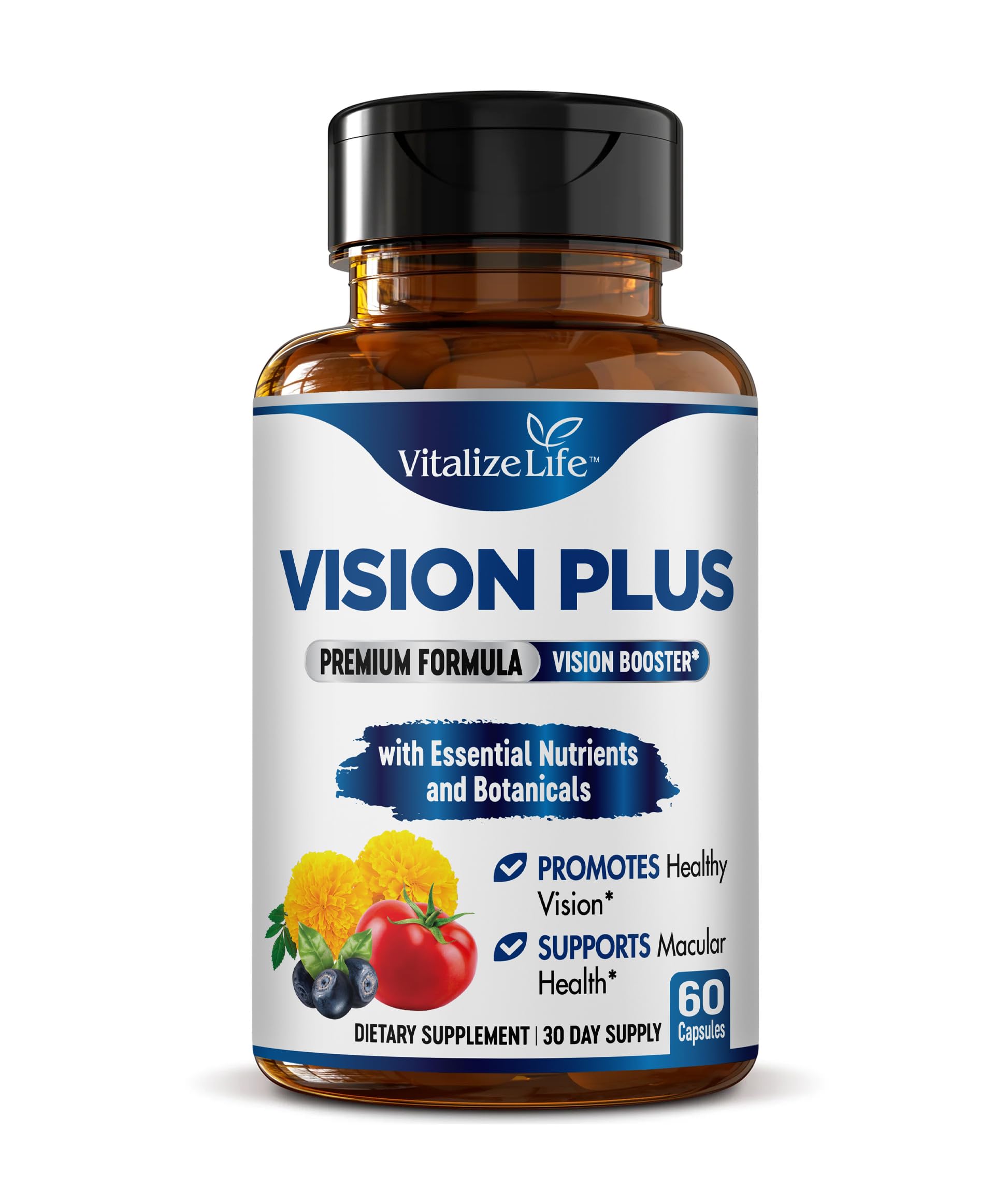 Vitalize Life Vision Plus Eye Health Supplement 60 Capsules front view
