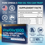 VitalRemedyMD VitalOils1000 Omega-3 Softgels capsule close-up