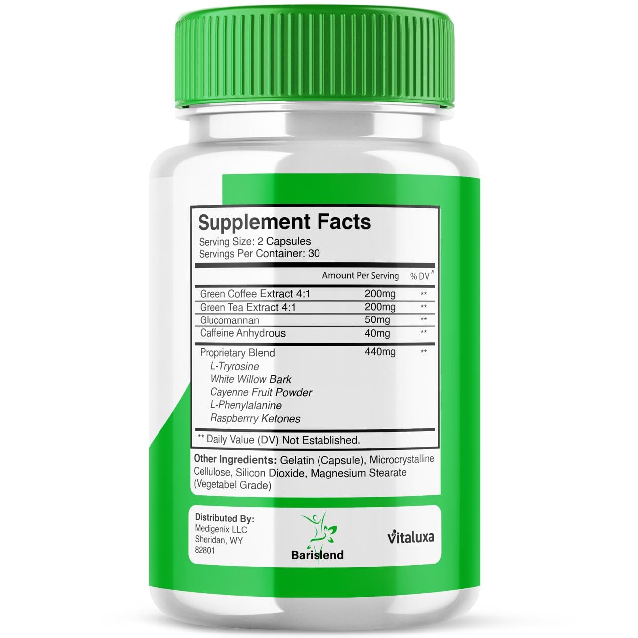 Vitaluxa Barislend Capsules with a measuring spoon for dosage
