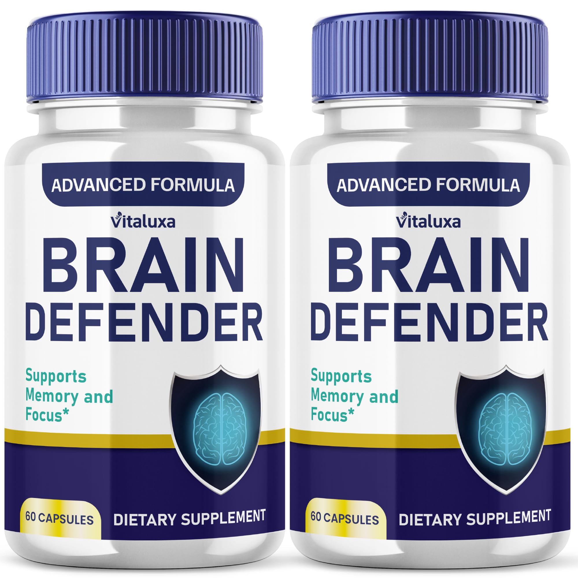 Vitaluxa Brain Defender Supplement 60 capsules front view