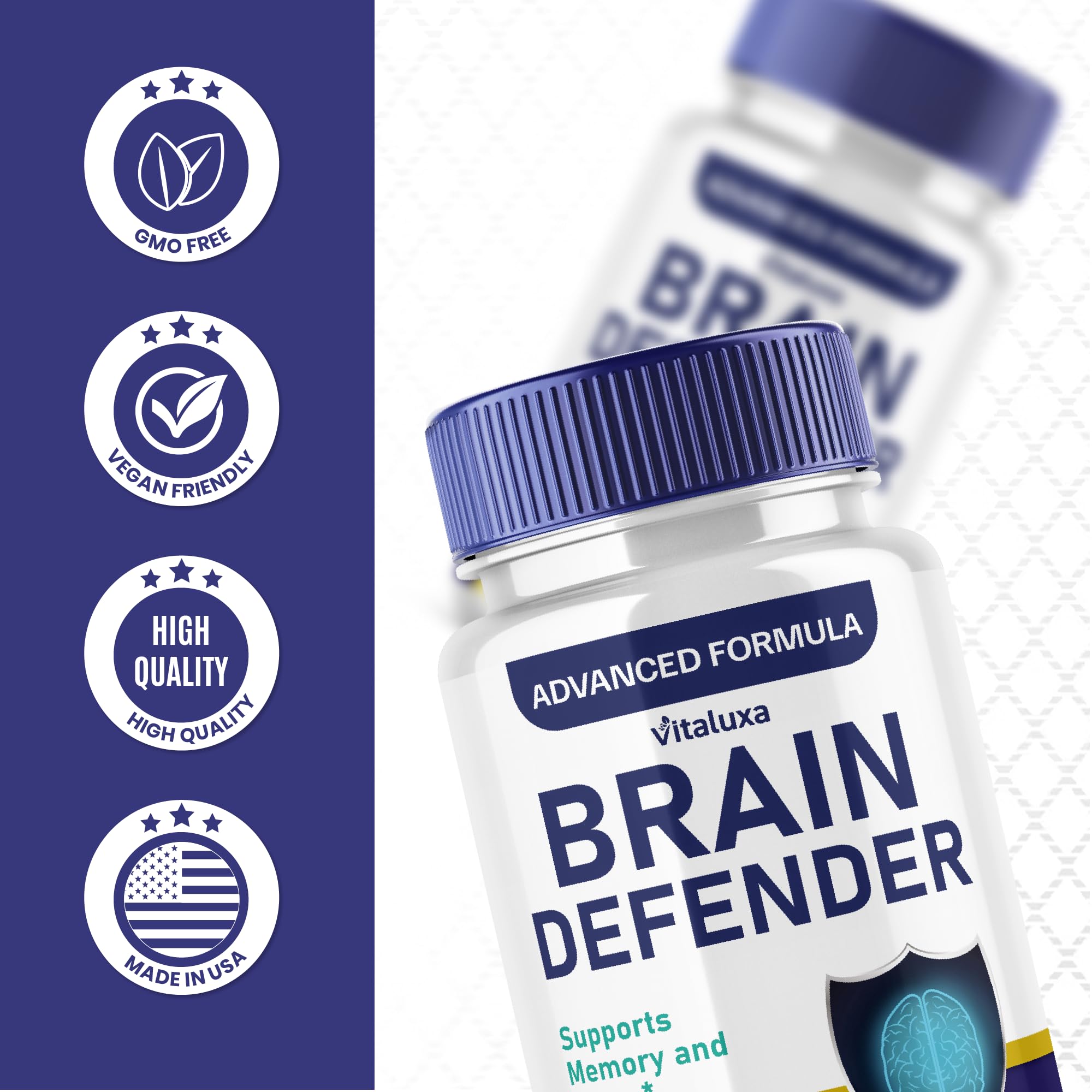 Vitaluxa Brain Defender Supplement lifestyle scene