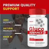 Vitaluxa Gluco Advance Capsules back view with ingredient list