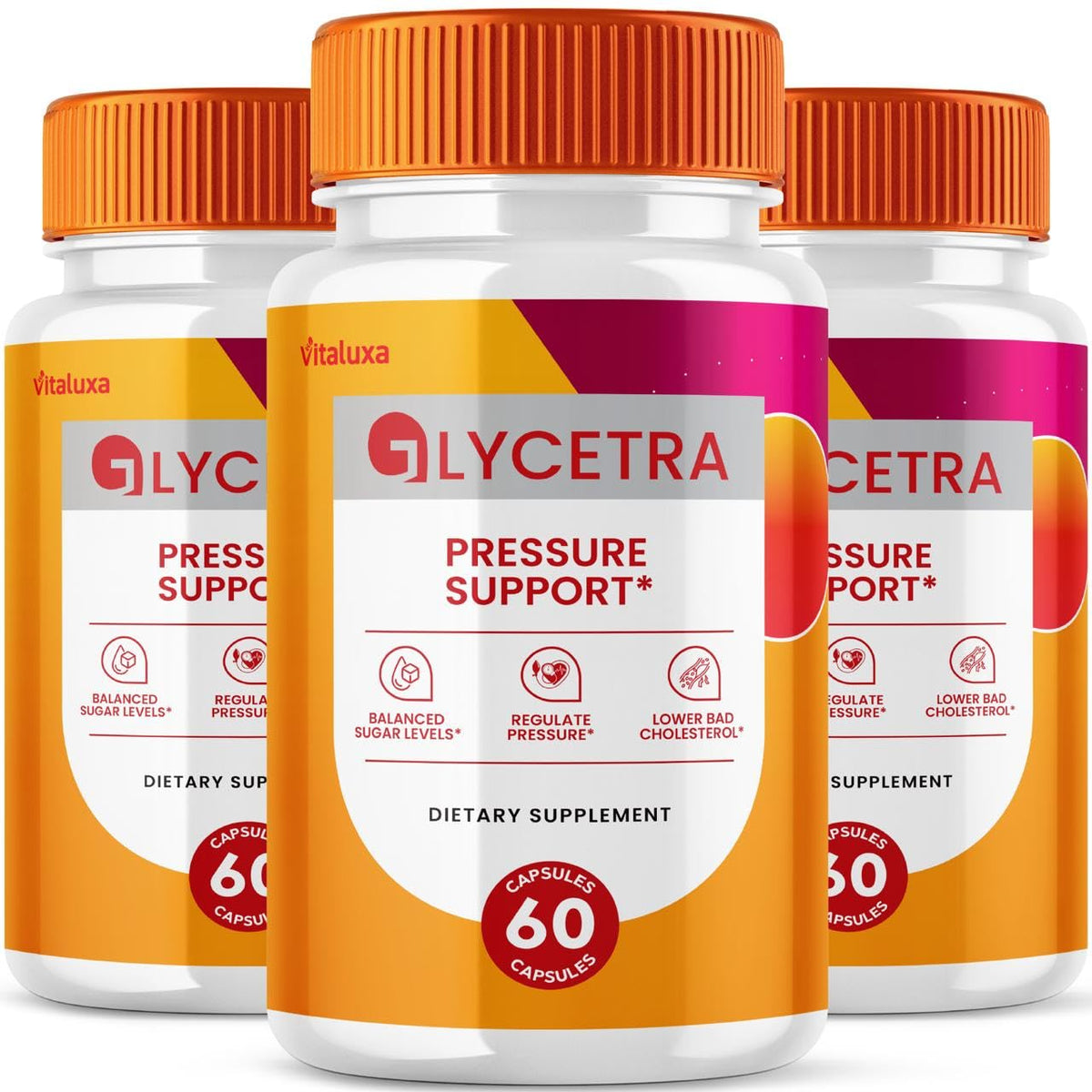 Vitaluxa Glycetra Natural Dietary Supplement 60 capsules front view