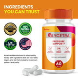 Vitaluxa Glycetra Natural Dietary Supplement capsules in hand