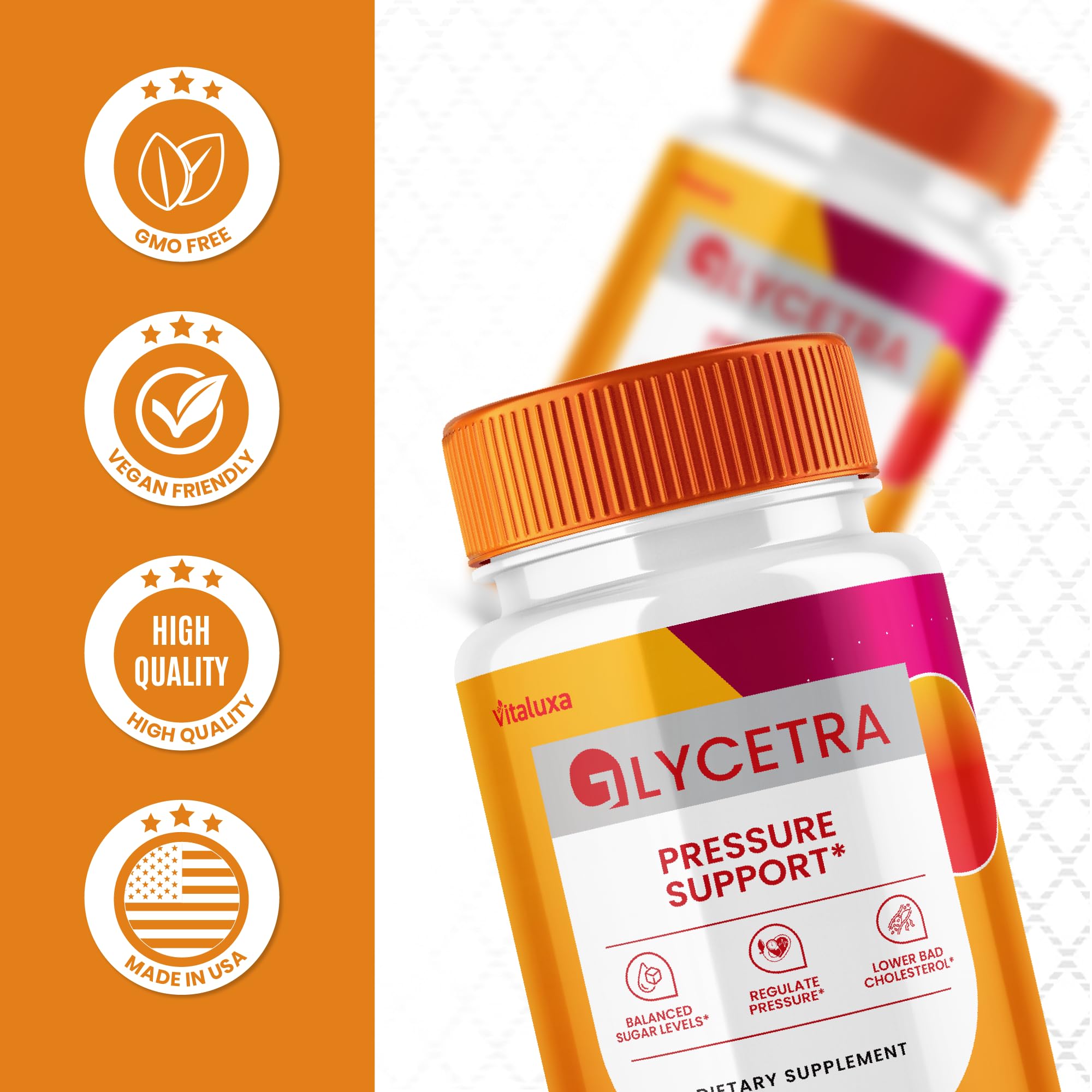 Vitaluxa Glycetra Natural Dietary Supplement packaging