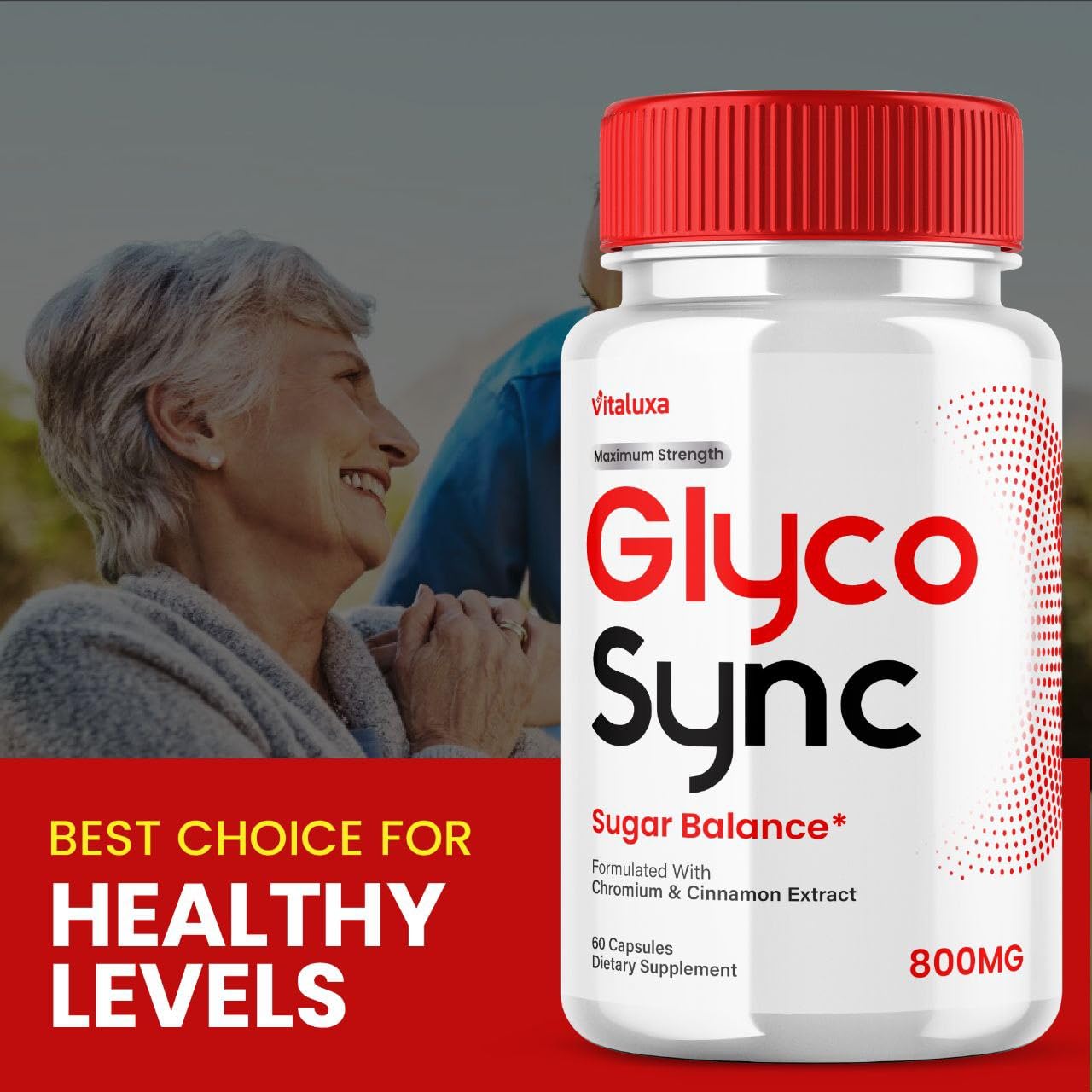 Vitaluxa Glyco Sync Supplement Support Pills on a wooden table