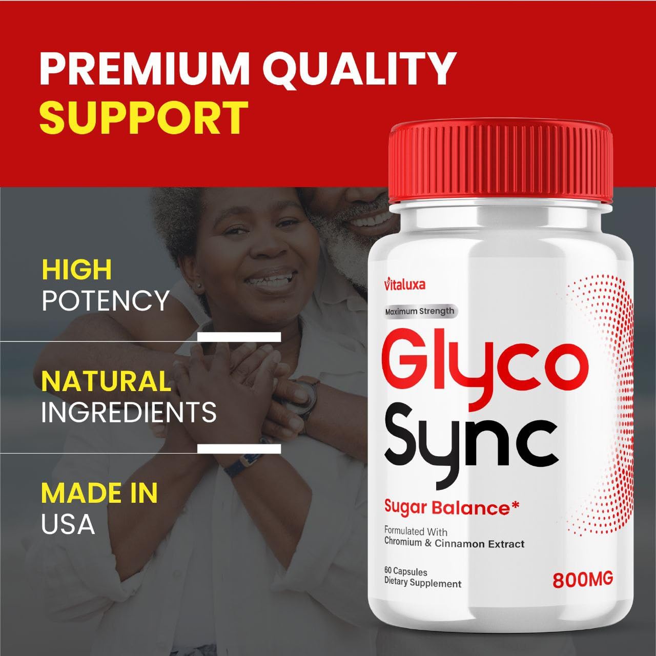 Vitaluxa Glyco Sync Supplement Support Pills side view