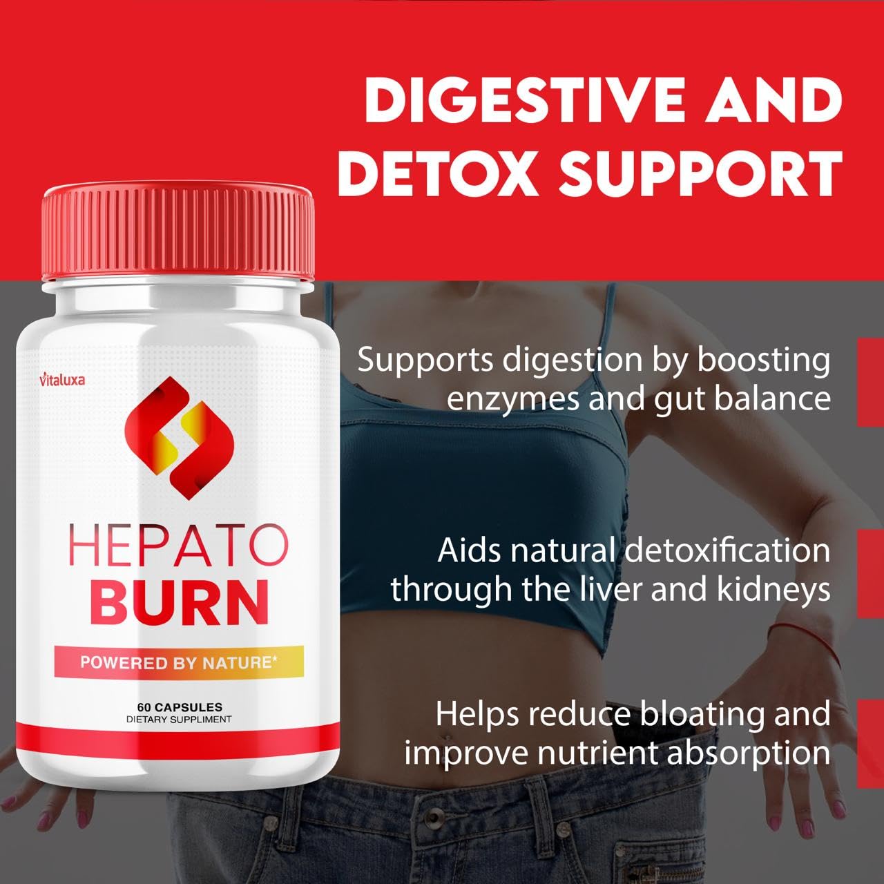 Vitaluxa HepatoBurn Supplement Pills close-up