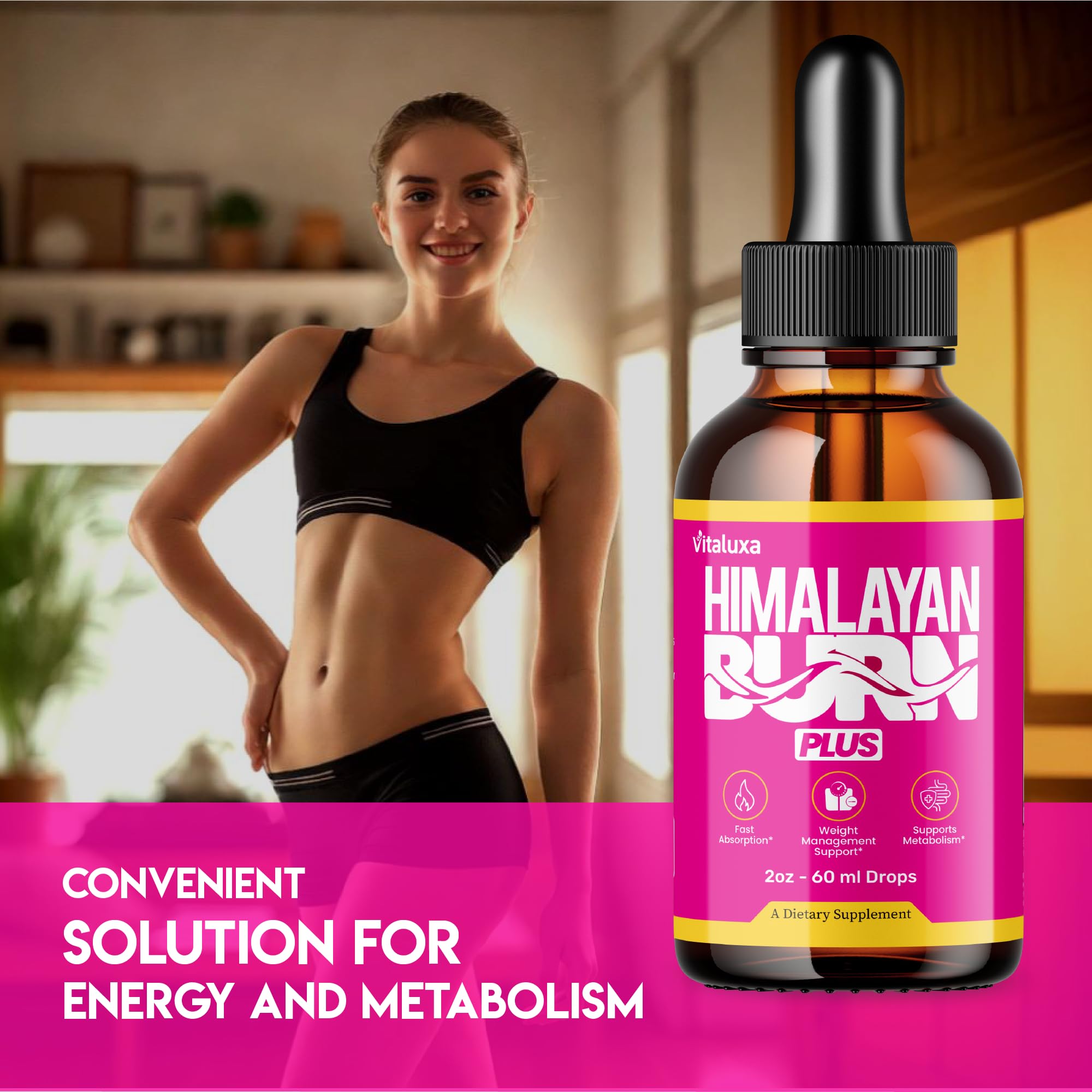 Vitaluxa Himalayan Burn Plus Liquid Drops bottle side view