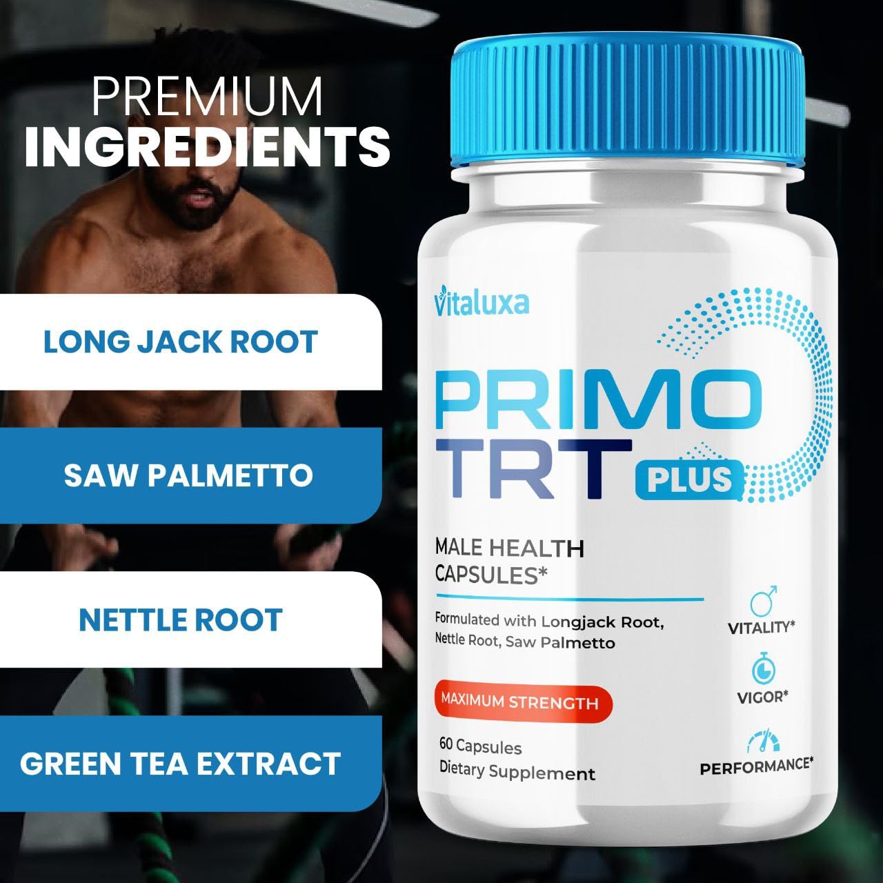 Vitaluxa Primo TRT Plus Capsules packaging