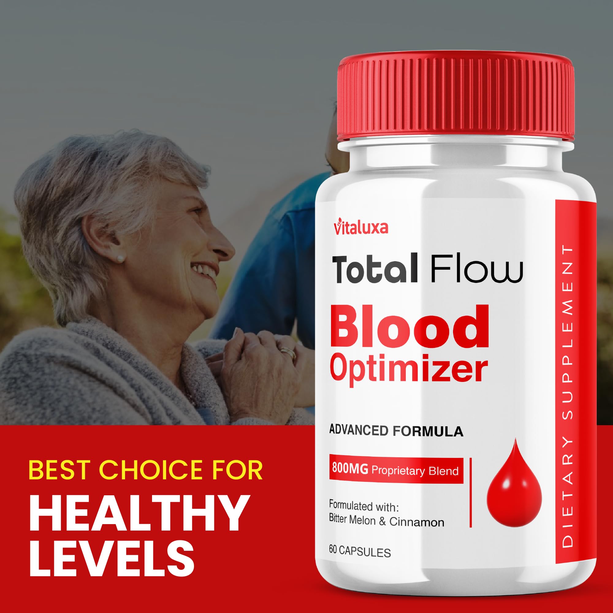 Vitaluxa Total Flow Daily Supplement Capsules bottle with label