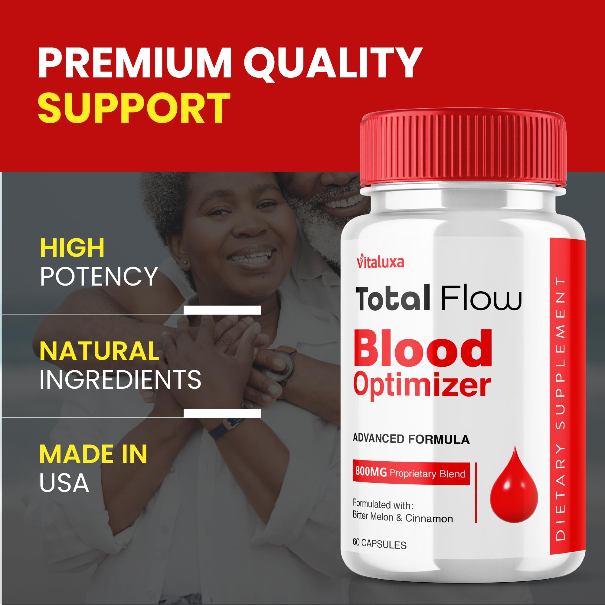 Vitaluxa Total Flow Daily Supplement Capsules side view