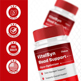 Vitaluxa Vitalsyn Blood Support Capsules lifestyle shot on a kitchen counter