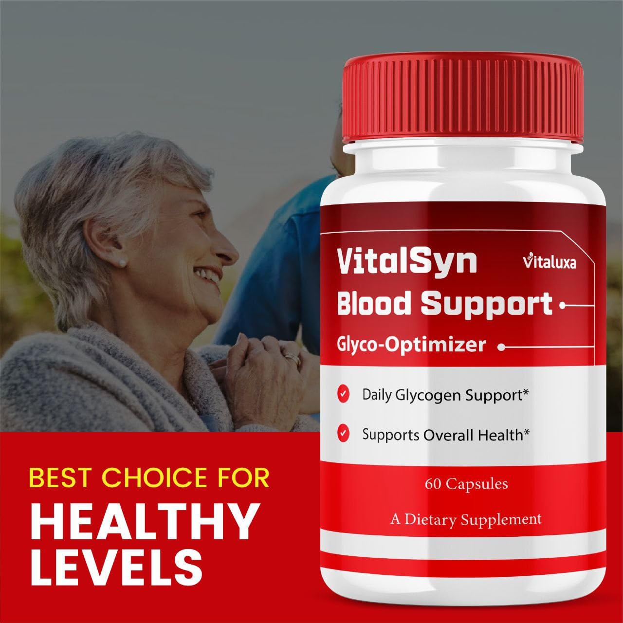 Vitaluxa Vitalsyn Blood Support Capsules with measuring spoon