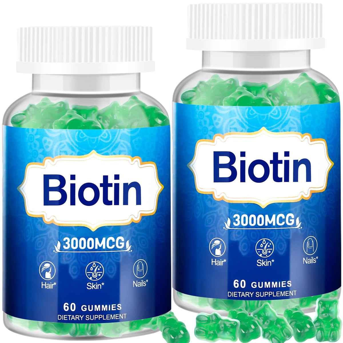 Vitaluxy Biotin Gummies front view with lime flavour