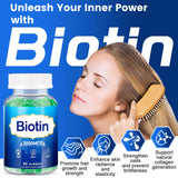 Vitaluxy Biotin Gummies on a wooden table