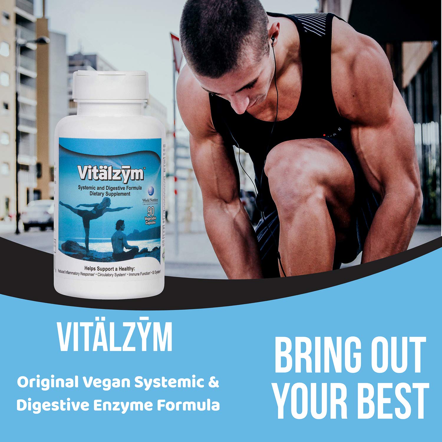 VITÄLZYM Multi-Enzyme Supplement ingredients list on bottle