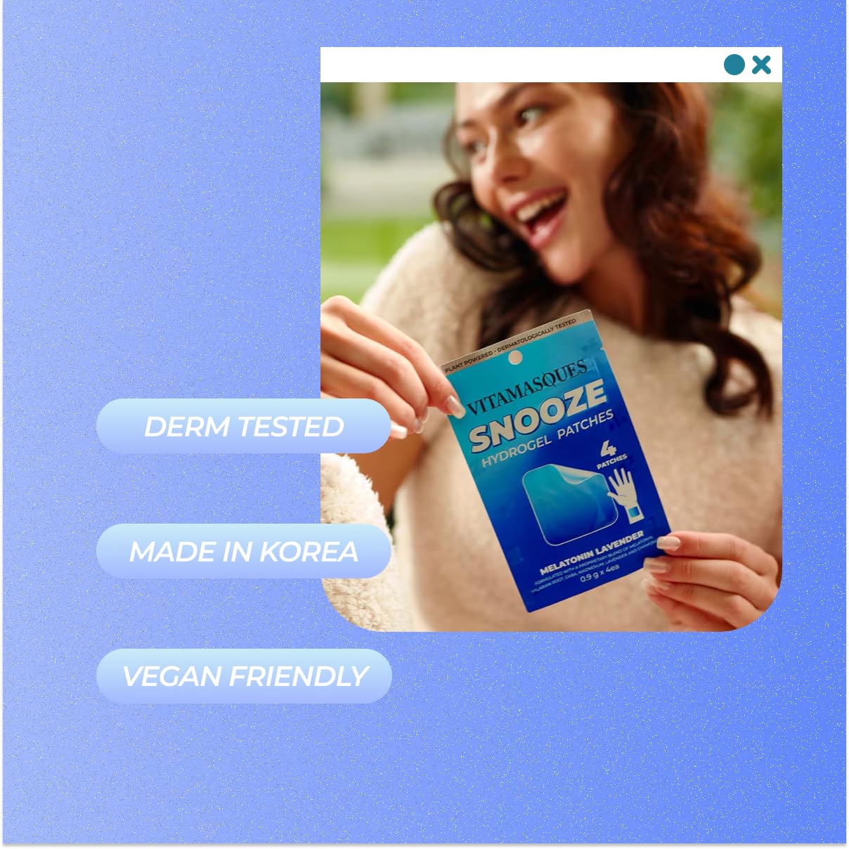 Vitamasques Snooze Hydrogel Sleep Patch on wrist