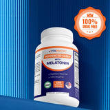 Vitamatic Advanced Sleep Supplement with a glass of water