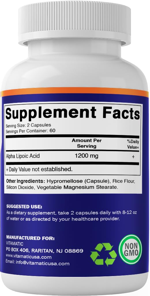 Vitamatic Alpha Lipoic Acid 1200mg capsules close-up of capsules